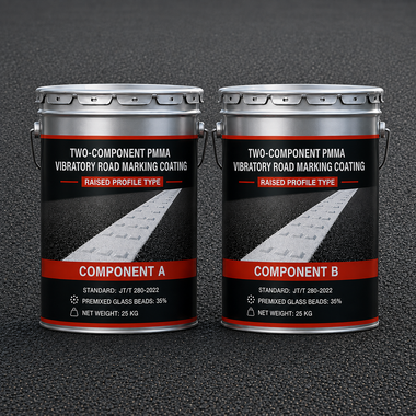 Two-Component PMMA Raised Profile Vibratory Road Marking Coating
