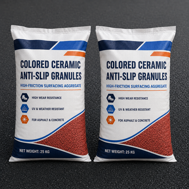 Colored Ceramic Anti-Slip Granules | High-Friction Road Surfacing Aggregate